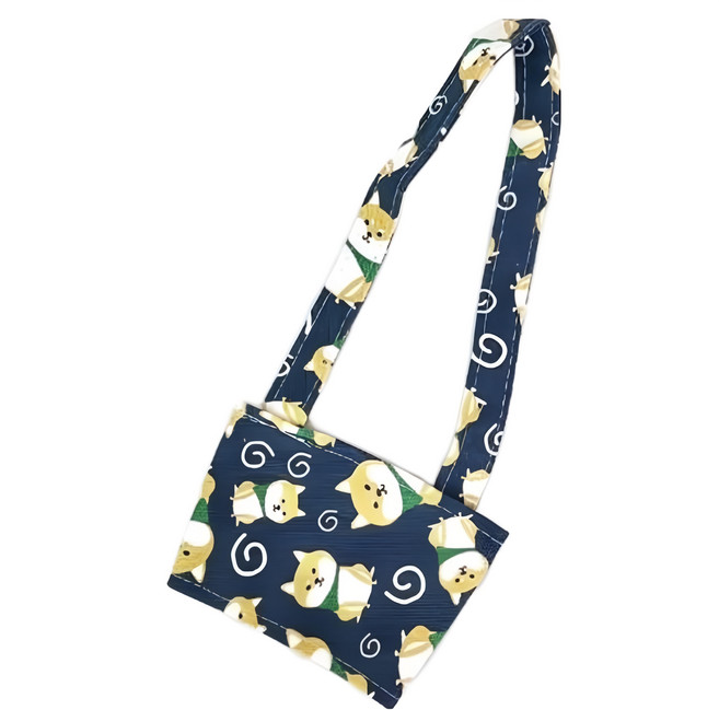 咪咪購物 柴犬帆布手搖環保飲料杯套, 藏青色, 5個