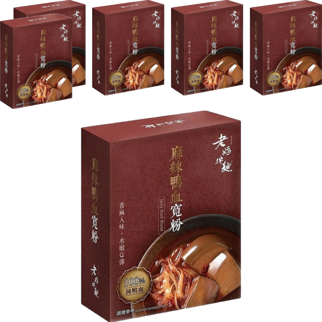 老媽拌麵 麻辣鴨血寬粉, 540g, 6盒