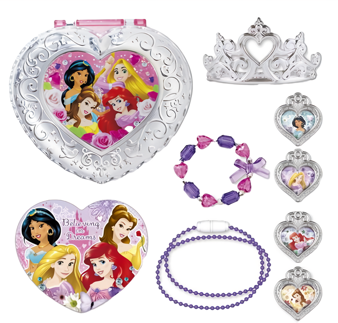 Disney Princesses 迪士尼公主 心型皇冠飾品寶盒組, 迪士尼公主 多色, 1個