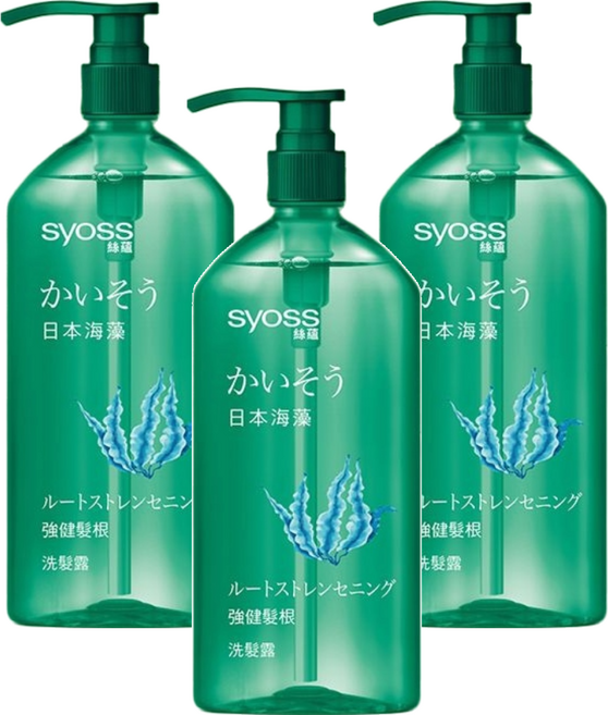 syoss 絲蘊 台灣公司貨 強健髮根洗髮露 日本海藻, 420ml, 3瓶
