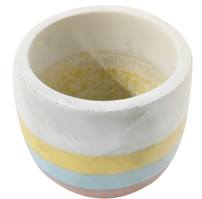 中圓底水泥盆, 彩色調, 1個