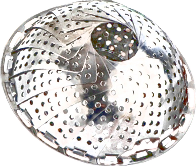 新錸家居 430不鏽鋼可伸縮折疊蓮花形蒸籠盤 26.5cm 蒸架, 1個