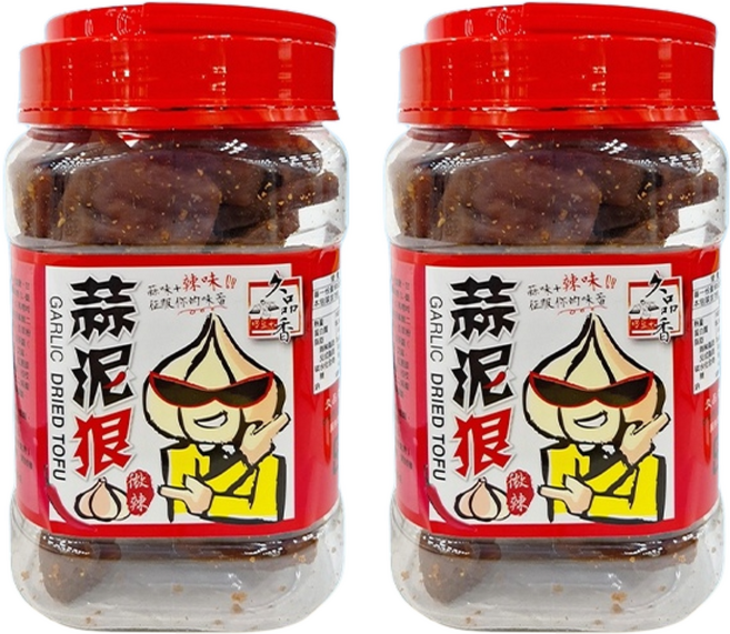 久品香 蒜泥狠豆乾 微辣, 350g, 2罐