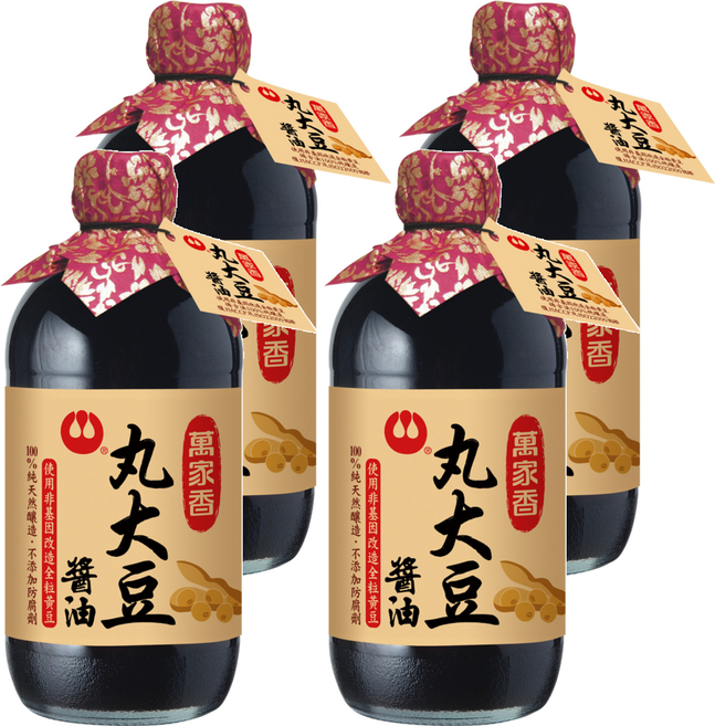 萬家香 丸大豆醬油, 450ml, 4瓶