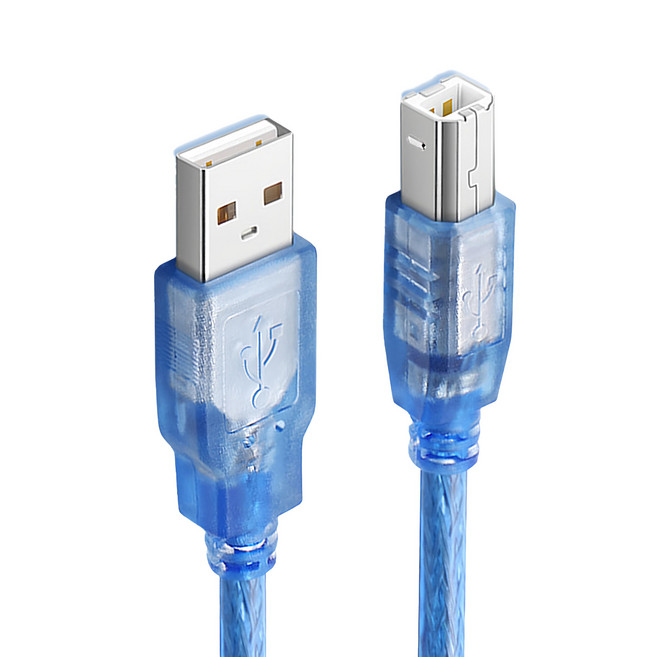 Bravo-U USB 2.0 傳真機印表機連接線 A公對B公, 3m, 透藍色, 2條
