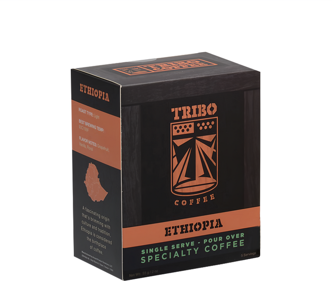 TRIBO COFFEE 濾掛式咖啡 衣索比亞 西達摩 淺焙, 11g, 5包, 1盒