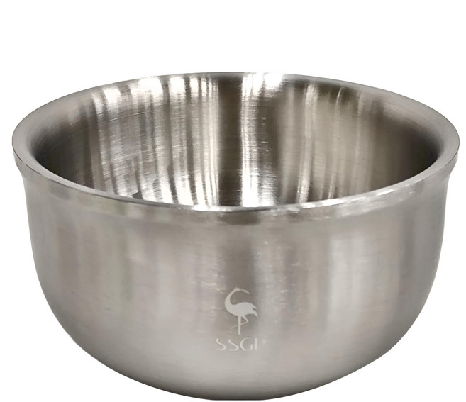 SSGP 三四鋼 餐具304不鏽鋼碗防摔防燙飯碗雙層加厚泡麵碗湯碗 14.5cm, 銀色, 1支