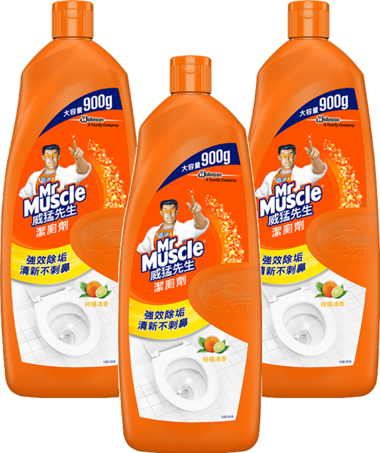 Mr Muscle 威猛先生 潔廁劑 柑橘清香, 900g, 3瓶