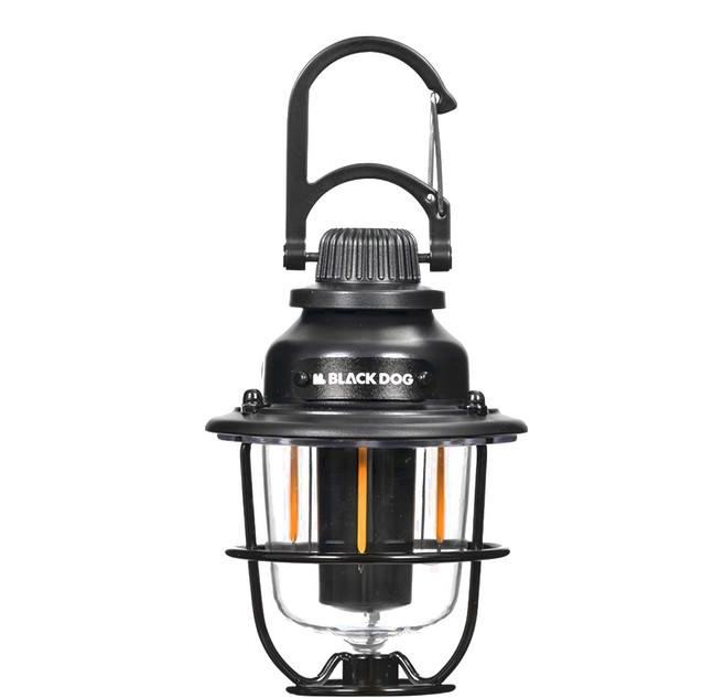 BLACK DOG 黑狗 朝夕復古露營燈 158 x 80mm 155g, 黑色, 1個
