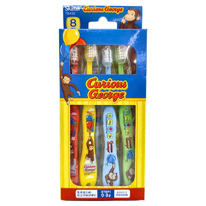 Skater 兒童牙刷 猴子 0~3歲 8支, 小猴子, 1盒