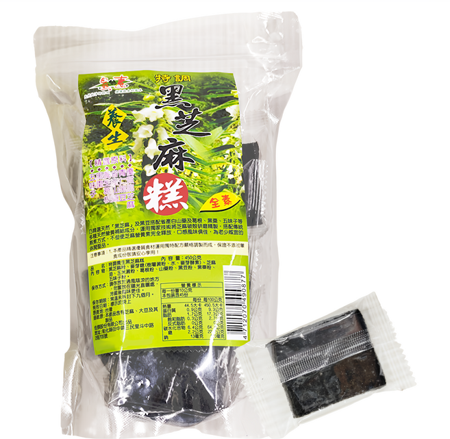 自然緣素 特調養生黑芝麻糕, 450g, 1袋