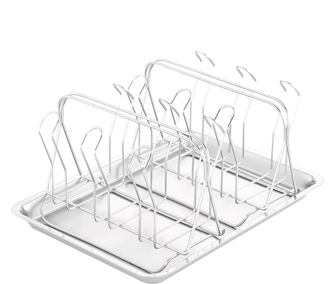 SHCJ 生活采家 304不鏽鋼廚房瀝水杯架組 尺寸 38.8*28*18cm 含瀝水盤, 銀色, 1組