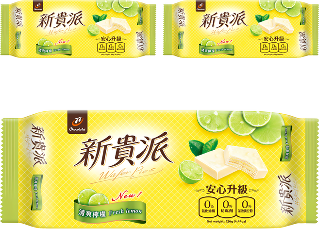 77 新貴派 清爽檸檬 夾心餅乾, 126g, 3包