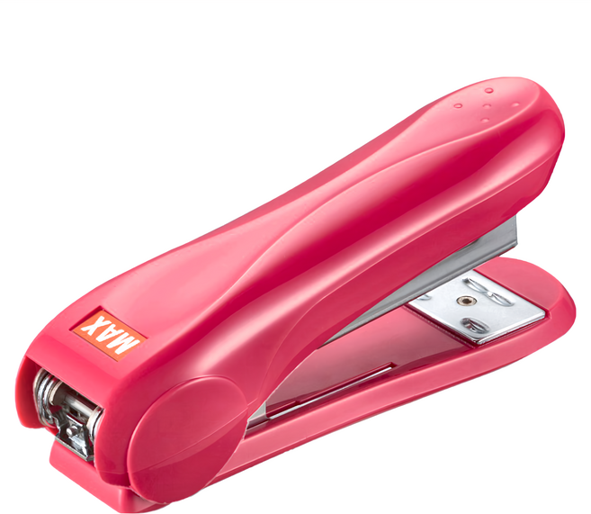 MAX 美克司 新型釘書機 HD-50R 人體工學設計 附除針器 省力設計, 粉紅色, 1個