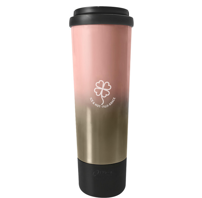 FUJI-GRACE 富士雅麗 陶瓷噴層手提保溫杯, 果茶漸層, 900ml, 1個