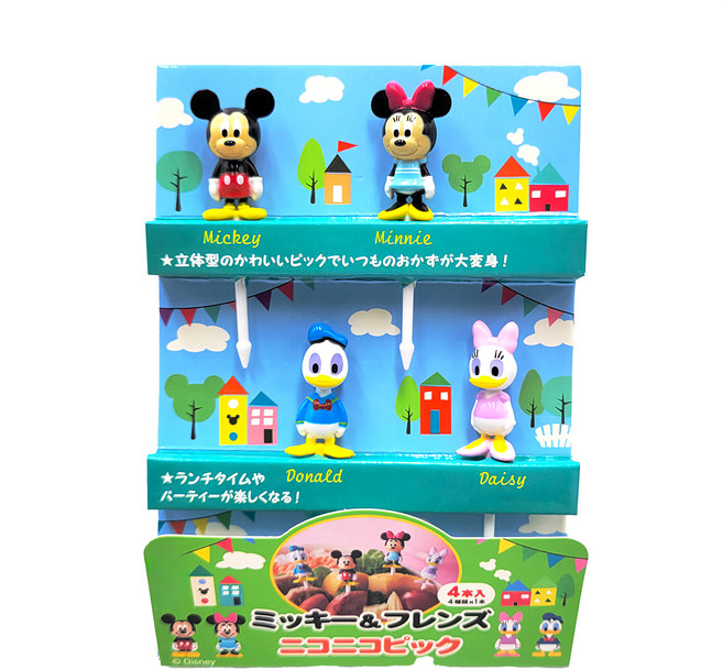 TORUNE DISNEY 米奇和朋友們 食物叉套裝 4入 ABS樹脂, 1組