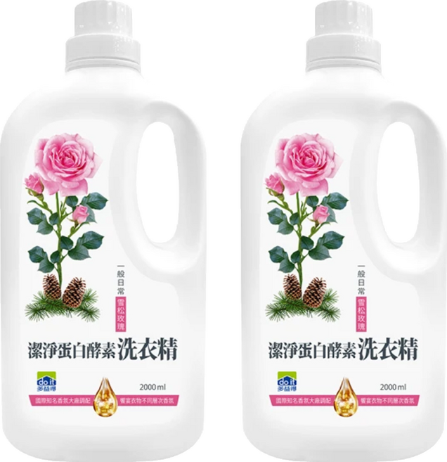 do it 多益得 潔淨蛋白酵素洗衣精 雪松玫瑰香氛, 2L, 1入, 2桶