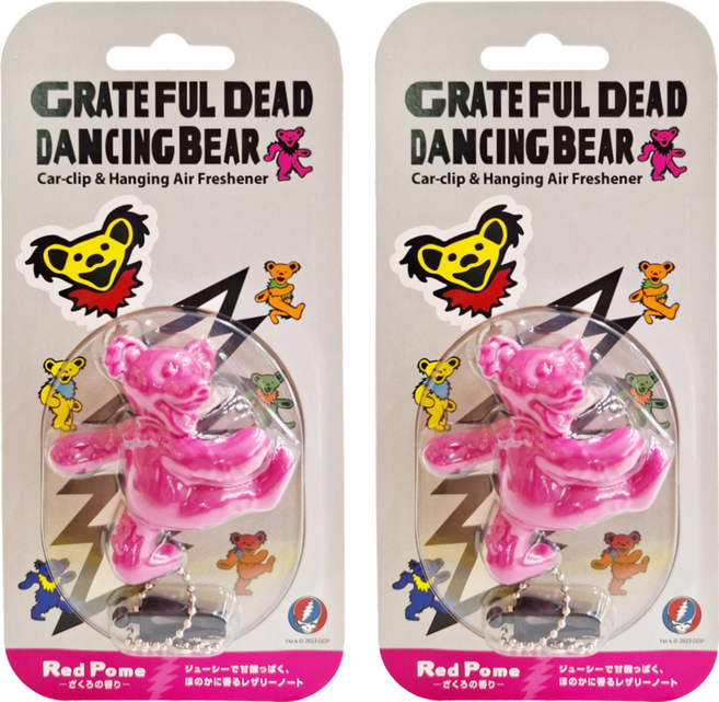 DAIKO 大香 Grateful Dead跳舞熊 車用香氛吊飾 64 x 27 x 66mm 36g, 紅石榴, 2盒