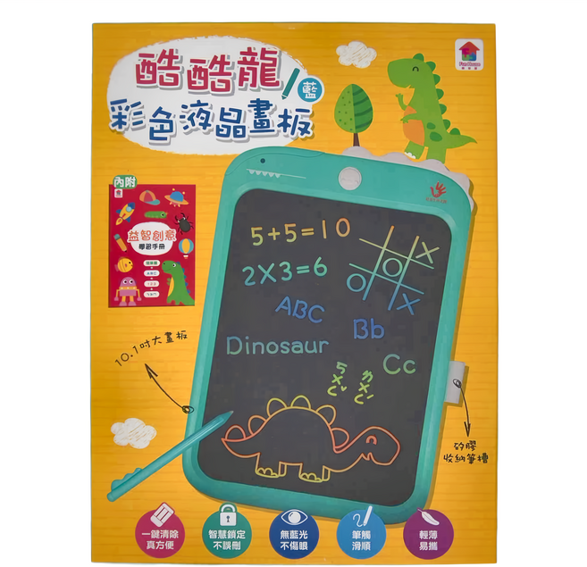 双美生活文創 酷酷龍彩色液晶畫板 3歲以上, 藍色, 1個