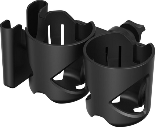 Tamsaa 3合1嬰兒車置物杯架 + 手機支架, 黑色, 1組