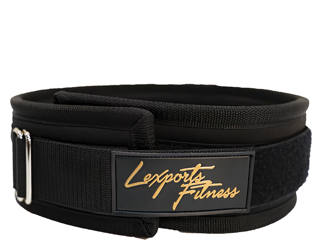 Lexports Fitness 勵動風潮 專業重訓舉重腰帶 核心保護型, 石墨黑