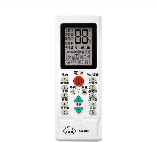 Dr.AV 聖岡科技 北極熊系列 萬用冷氣遙控器 AC-808 D, 1個