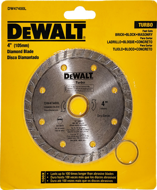DEWALT 得偉 鑽石鋸片 無切口渦輪型 4吋(105mm), 1片