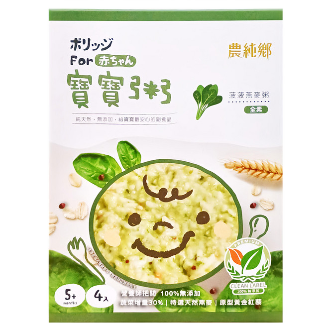 農純鄉 菠菠燕麥粥 4包, 600g, 1盒