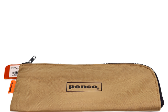 HIGHTIDE penco L型輕巧筆袋 GP090, 卡其色, 1個