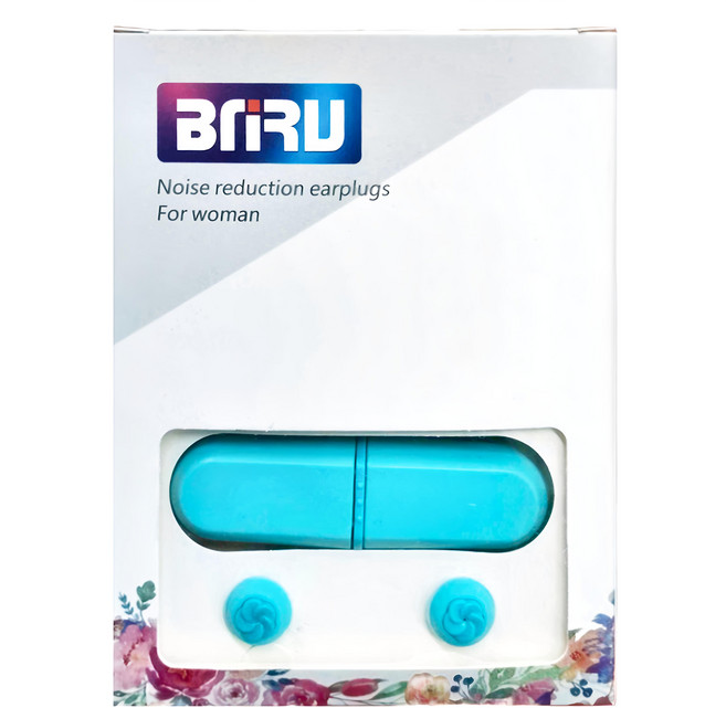 3層矽膠降噪耳塞 抗噪靜音/防水/隔音睡眠 睡覺專用 附收納盒 藍色 80g, 1入, 1盒