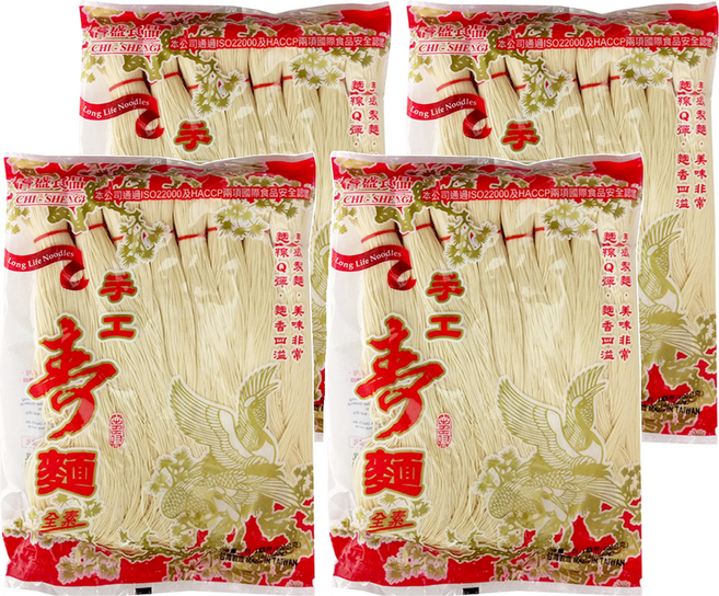 CHI-SHENG 耆盛食品 手工壽麵, 600g, 4包
