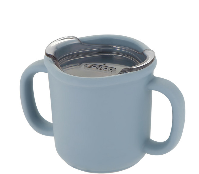 Edison 矽膠學習水杯 附杯蓋, 藍色, 200ml, 1個