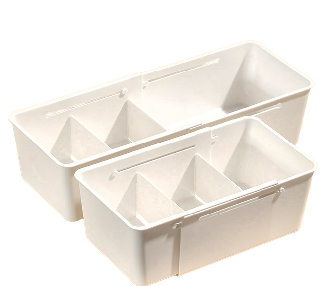 AFAMIC 廚房衣櫃抽屜分隔伸縮收納盒, 白色, 1組