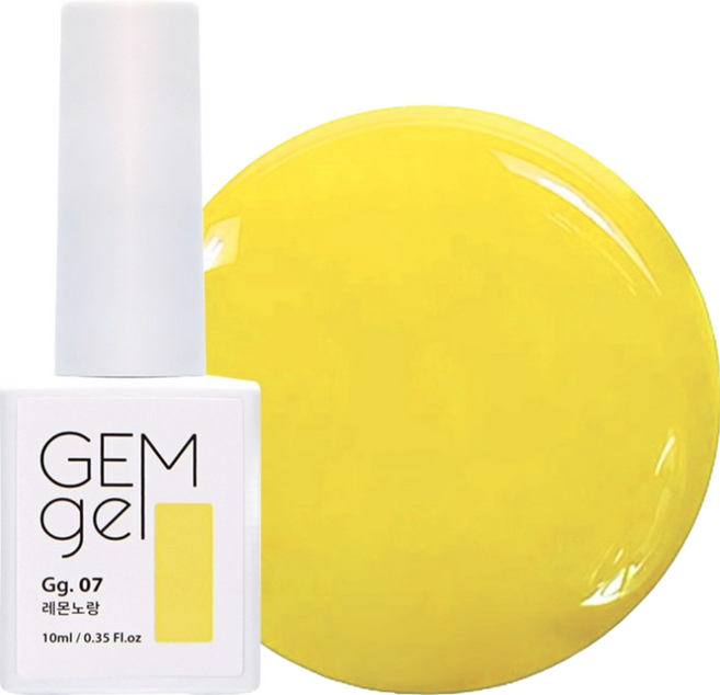 SM IVIT GEM gel 彩色美甲凝膠, 07 檸檬黃, 10ml, 1瓶