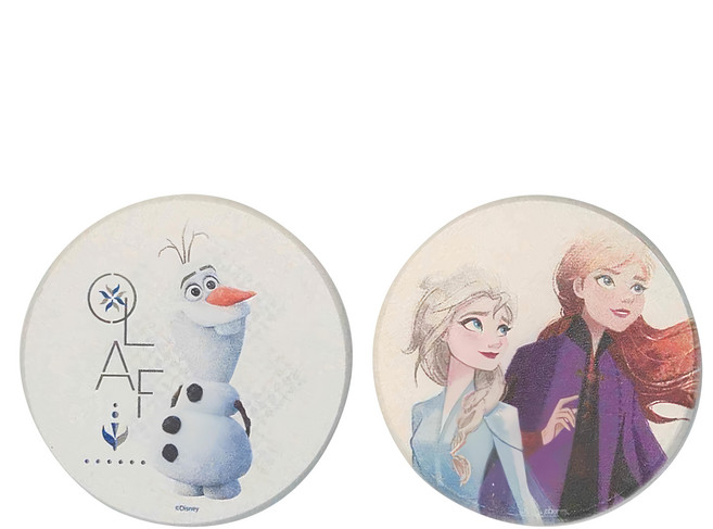 收納王妃 冰雪奇緣珪藻土杯墊 圓, 雪寶 + 姊妹, 2個