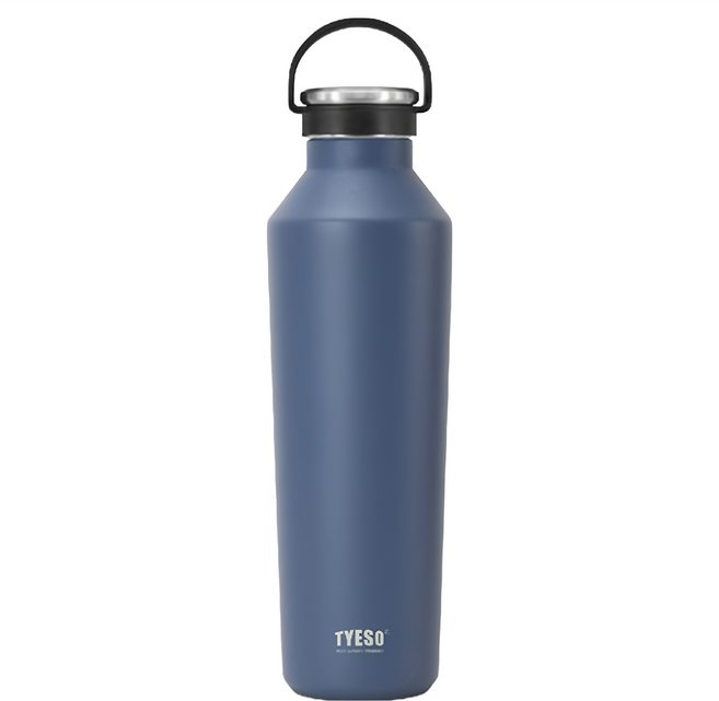 TYESO 泰碩 304不鏽鋼運動水壺, 深灰藍, 900ml, 1個
