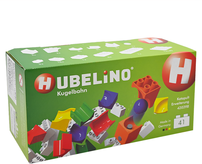 HUBELiNO 軌道式積木套件組合 德國製造 原裝進口 41PCS彈跳套件 含140孔底板, 1組