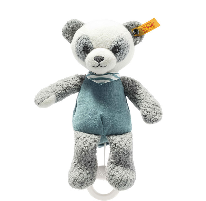 Steiff 德國金耳釦泰迪熊 嬰幼兒音樂鈴, 灰色, 1個
