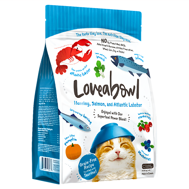 Loveabowl 囍碗 全齡貓 天然無穀系列 乾飼料 LBC3, 鯡魚 + 鮭魚 + 龍蝦, 1000g, 1袋