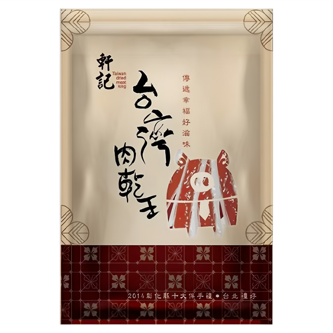 Taiwan dried meat king 軒記 台灣肉乾王 真空系 蜜汁岩燒豬肉條, 180g, 1包