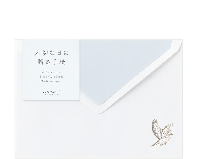 日本 MIDORI 珍貴之日信封組, 青鳥, 6個