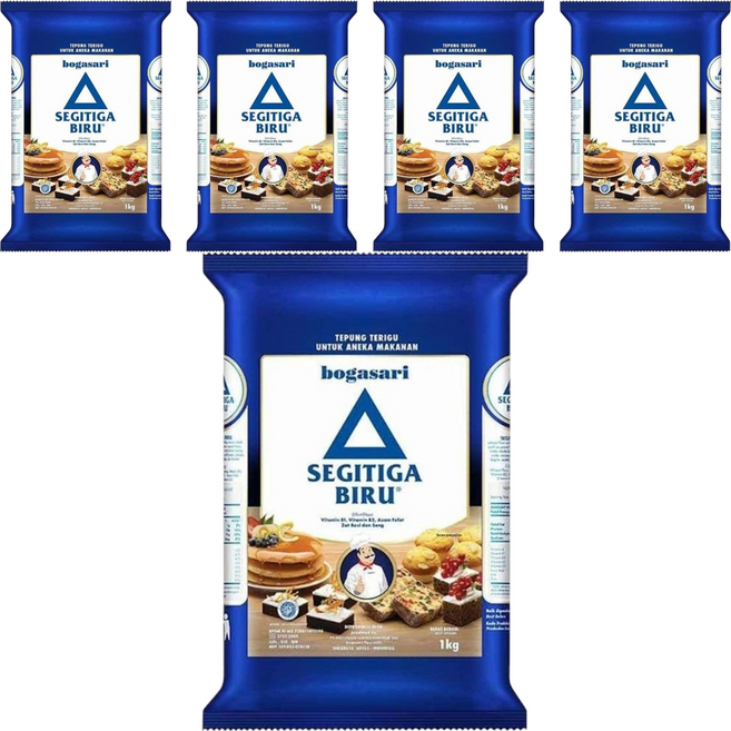 Indofood 小麥麵粉 SEGITIGA BIRU Tepung Terigu, 1kg, 5包