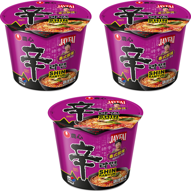 NONGSHIM 農心 辛拉麵 泰式酸辣味 117g, 3入