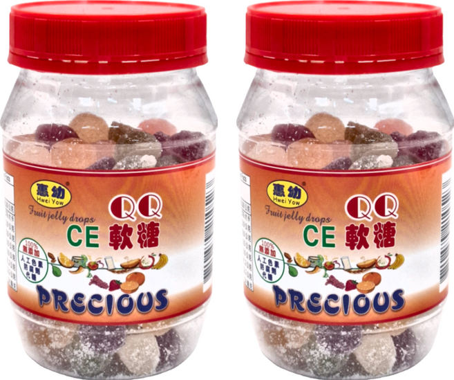 Hwei Yow 惠幼 CE軟糖 水果風味, 200g, 2罐