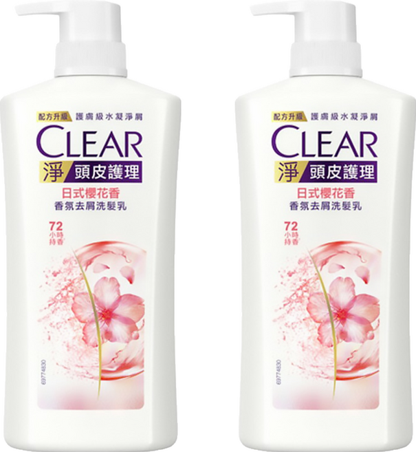 CLEAR 淨 頭皮護理 香氛去屑洗髮乳 日式櫻花香 72小時持香, 750g, 2瓶