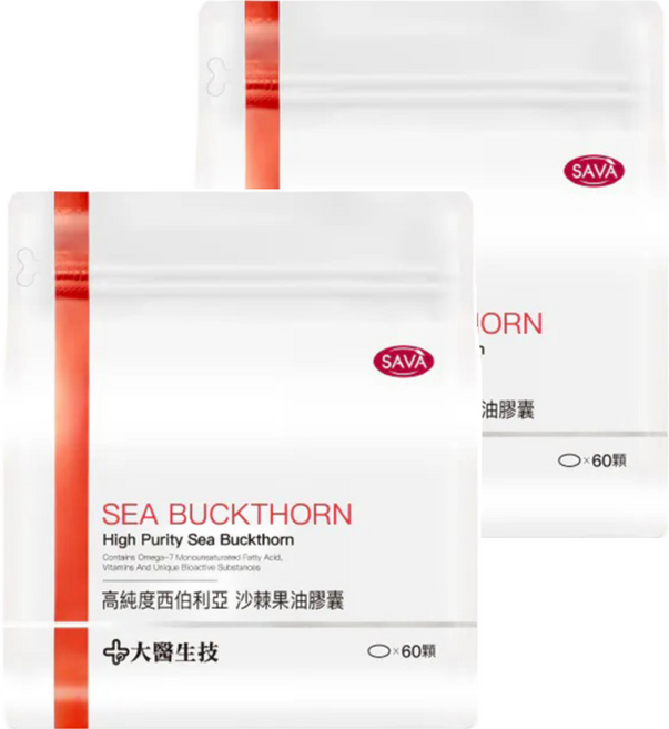 大醫生技 高純度西伯利亞沙棘果油膠囊 60顆, 1.4g, 2盒