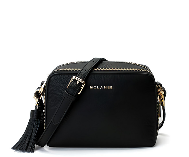 MCLANEE 牛皮 446cosen 迷你斜背包, 黑色