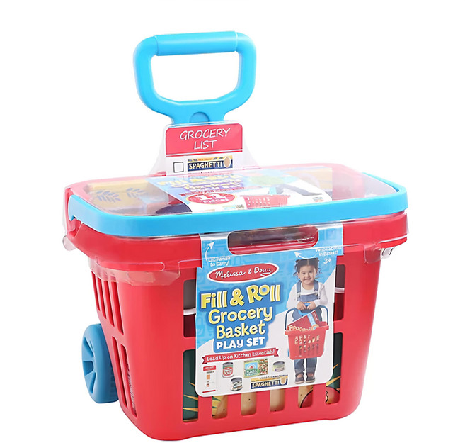 Melissa&Doug 瑪莉莎 MD 玩食趣 超市購物車, 1組, 超市購物車 多色