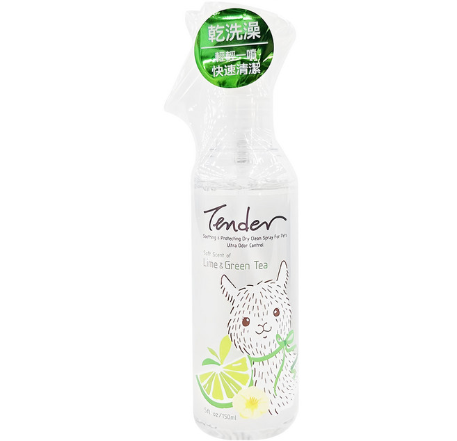 Tender 天生溫柔 寵物安撫 乾洗潔淨噴霧 除臭加強 萊姆 + 綠茶 150ml, 1瓶