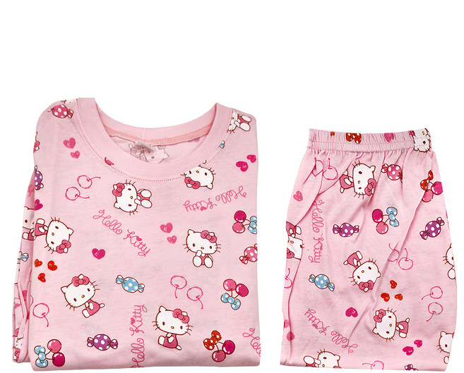 ONEDER 旺達棉品 兒童款 Hello Kitty 短袖套裝 100%棉